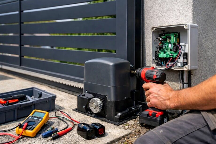 Installation du système de portail automatique