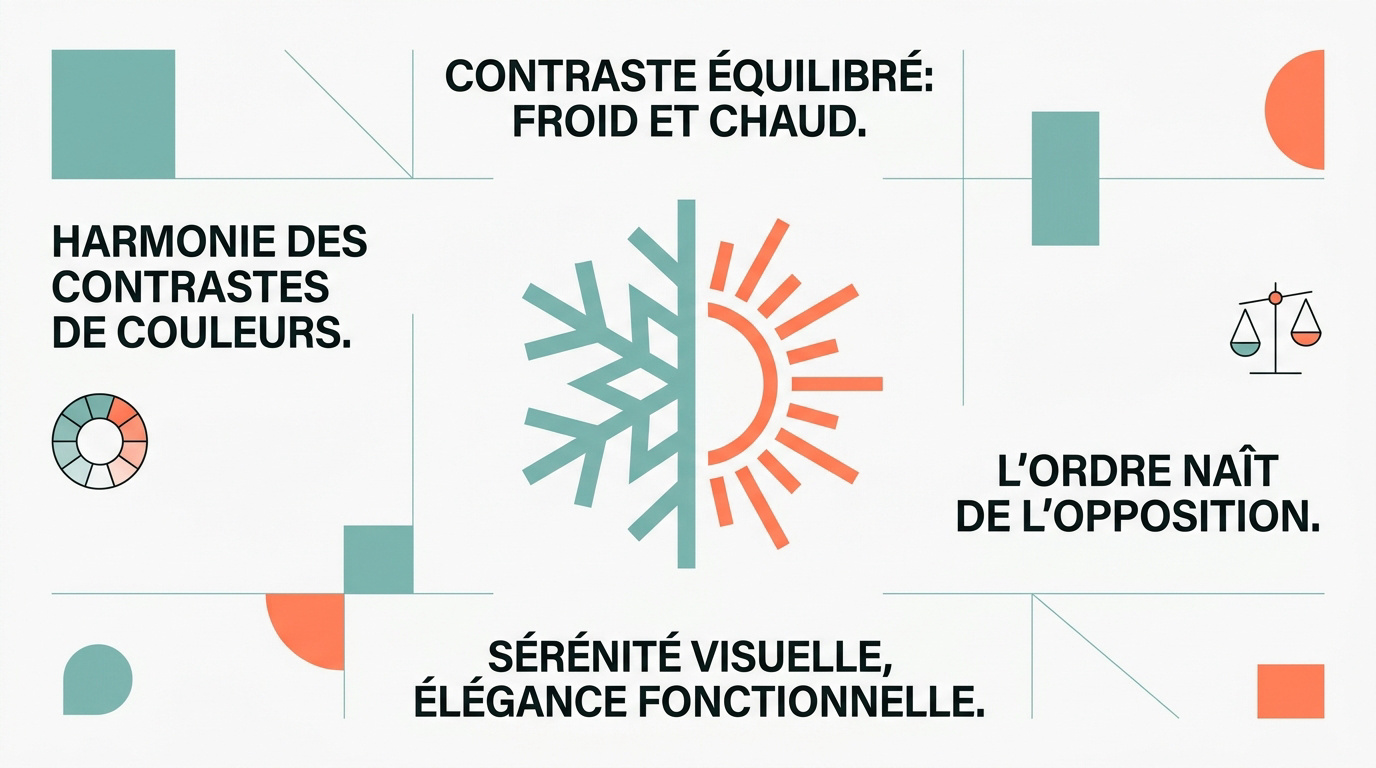 Infographie montrant l'harmonie entre le vert d'eau et les nuances corail