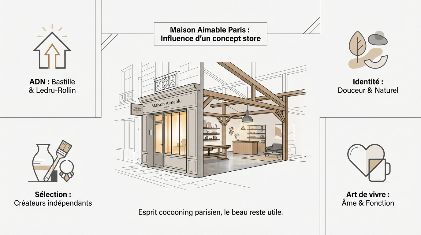 Ambiance intérieure chaleureuse style Maison Aimable