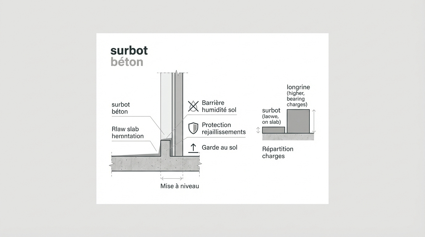 Comparaison technique entre un surbot béton et une longrine de fondation