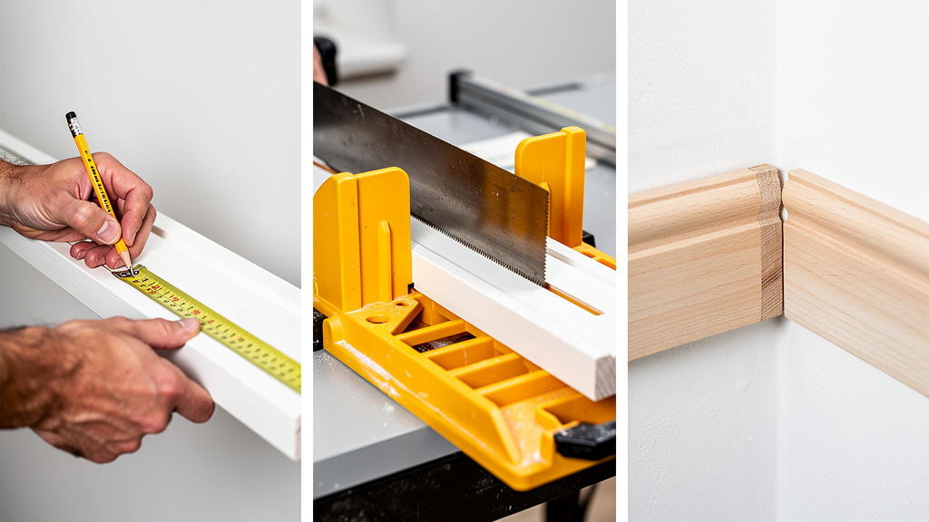 Les étapes pour couper un angle de plinthe à 45 degrés